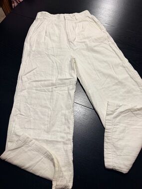 Billabong Women's Off-White Wide Leg Linen Pants
